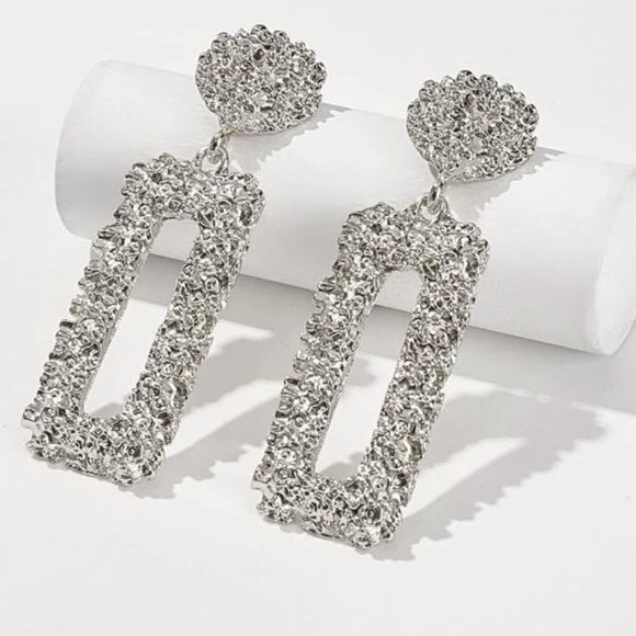 Silver Drop Earrings - Picture 3 of 8